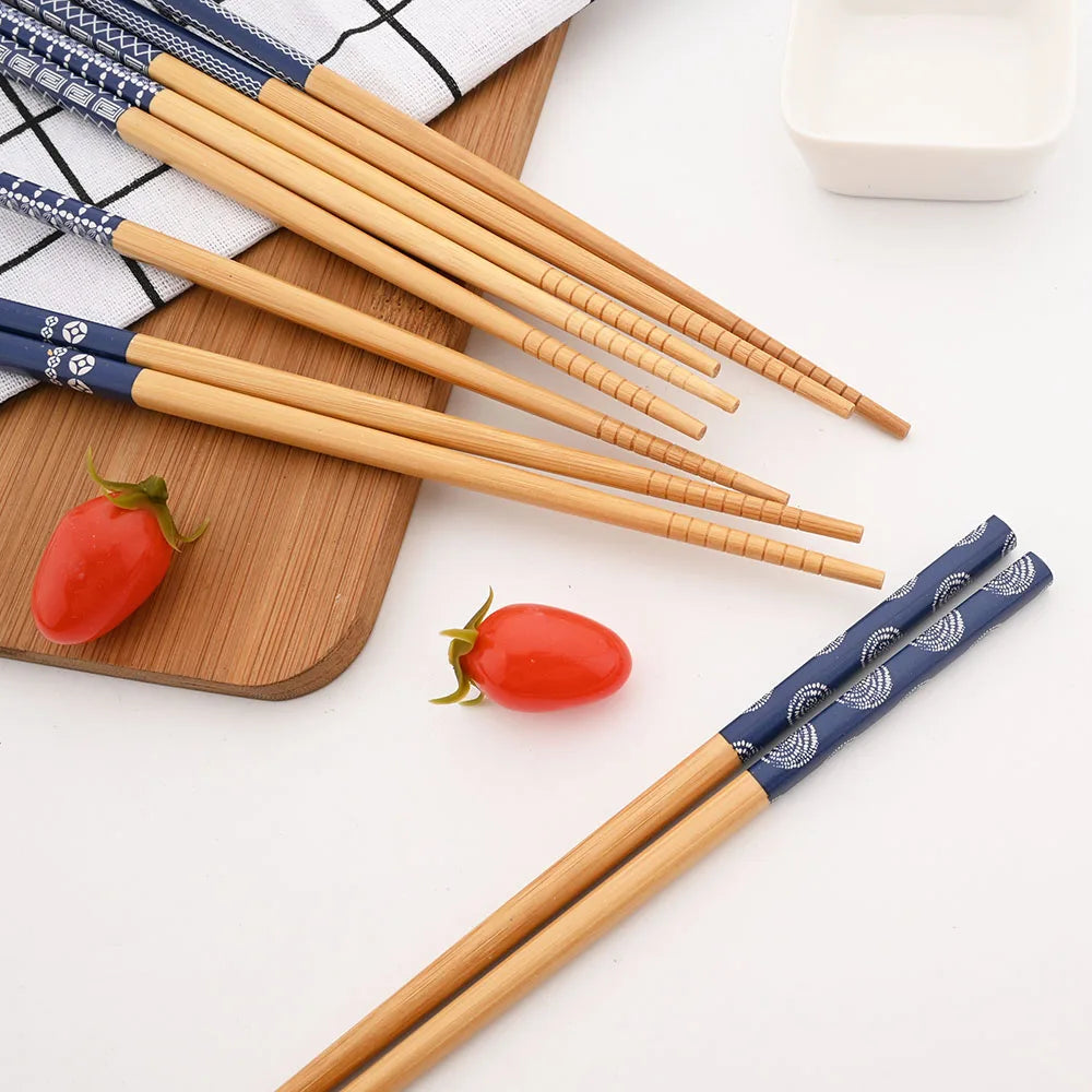 Baguettes Bois Bambou Japonaises Multicolores Lot 5 Paires — Fabrication Artisanale – | Studio Nichijo Paris