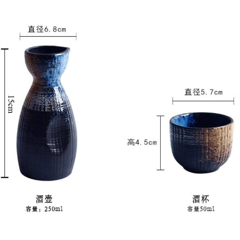 Tōji – Service à Saké en Céramique Artisanale – Carafe & 4 Tasses – Fabrication Artisanale – | Studio Nichijo Paris