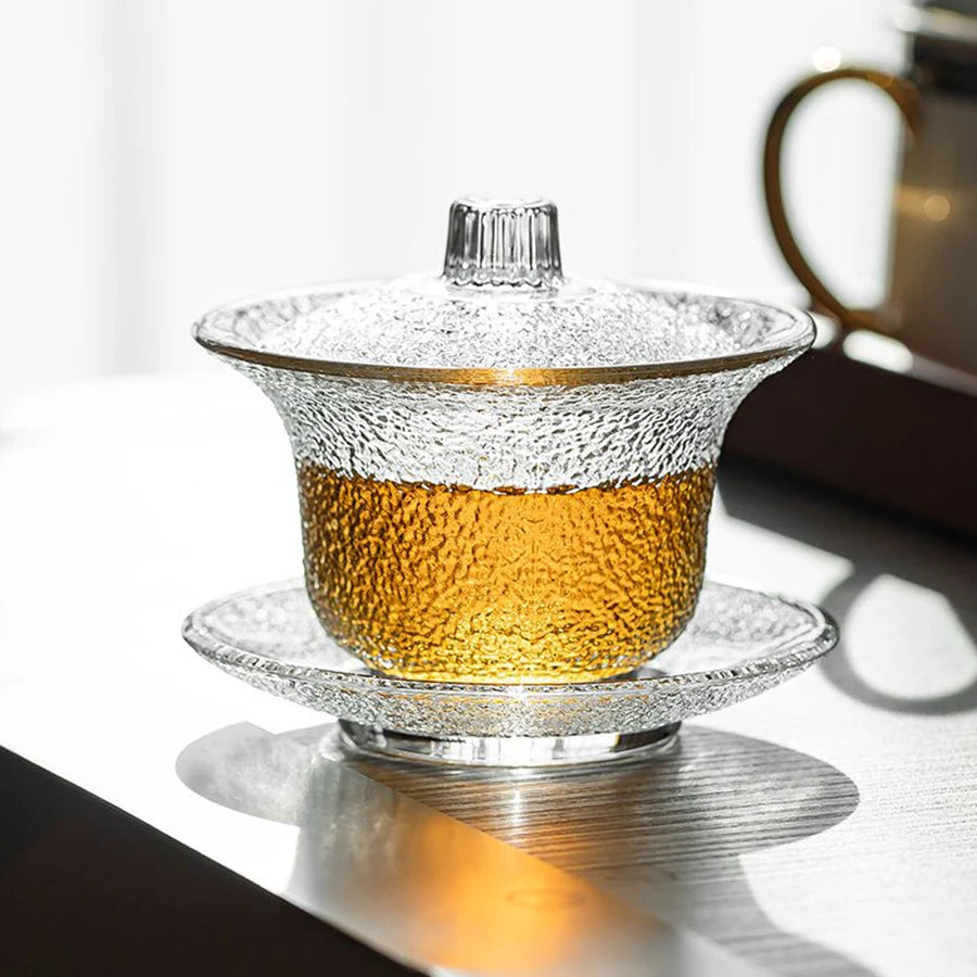 Bol Gaiwan Verre Résistant Chaleur Cérémonie Thé 200ml — Fabrication Artisanale – | Studio Nichijo Paris