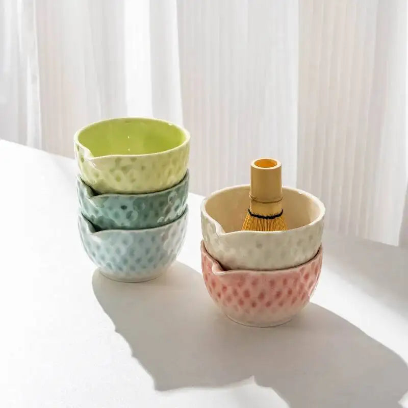 Ensemble Bols Matcha Céramique Émaillée Japonaise — Fabrication Artisanale – | Studio Nichijo Paris