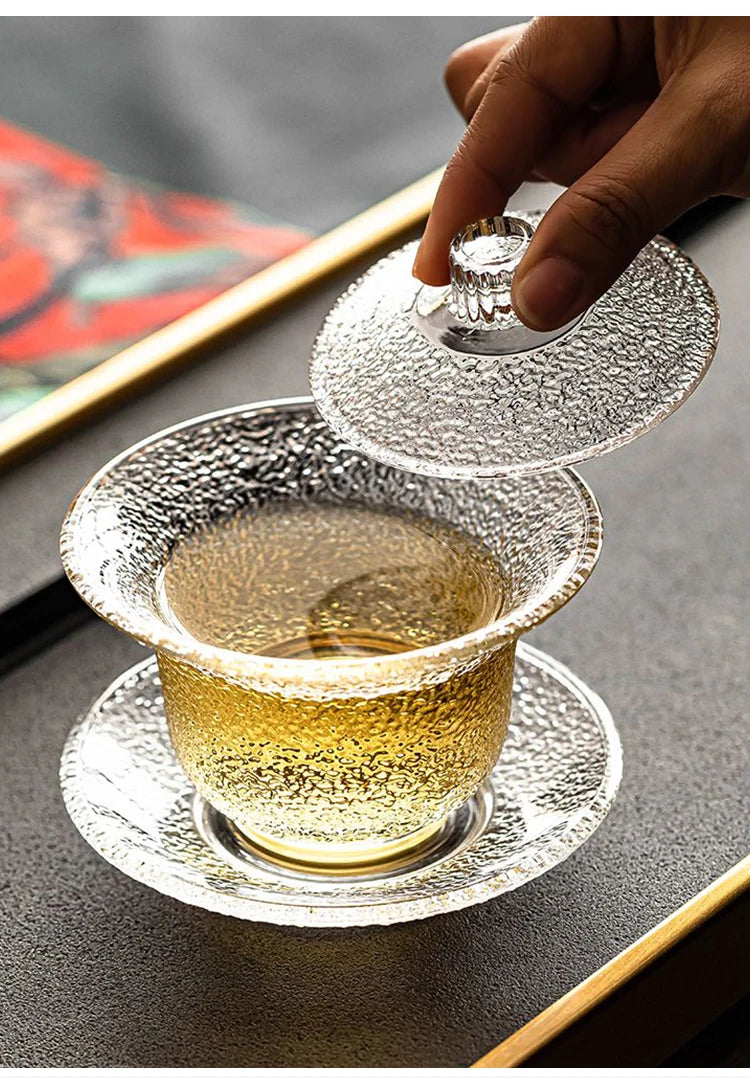 Bol Gaiwan Verre Résistant Chaleur Cérémonie Thé 200ml — Fabrication Artisanale – | Studio Nichijo Paris