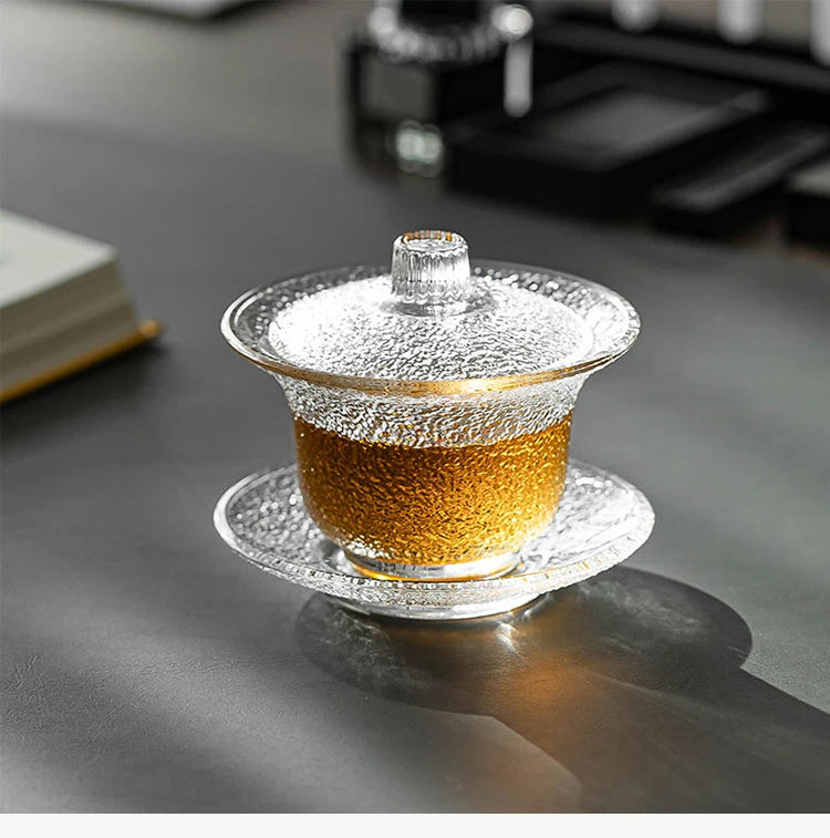 Bol Gaiwan Verre Résistant Chaleur Cérémonie Thé 200ml — Fabrication Artisanale – | Studio Nichijo Paris