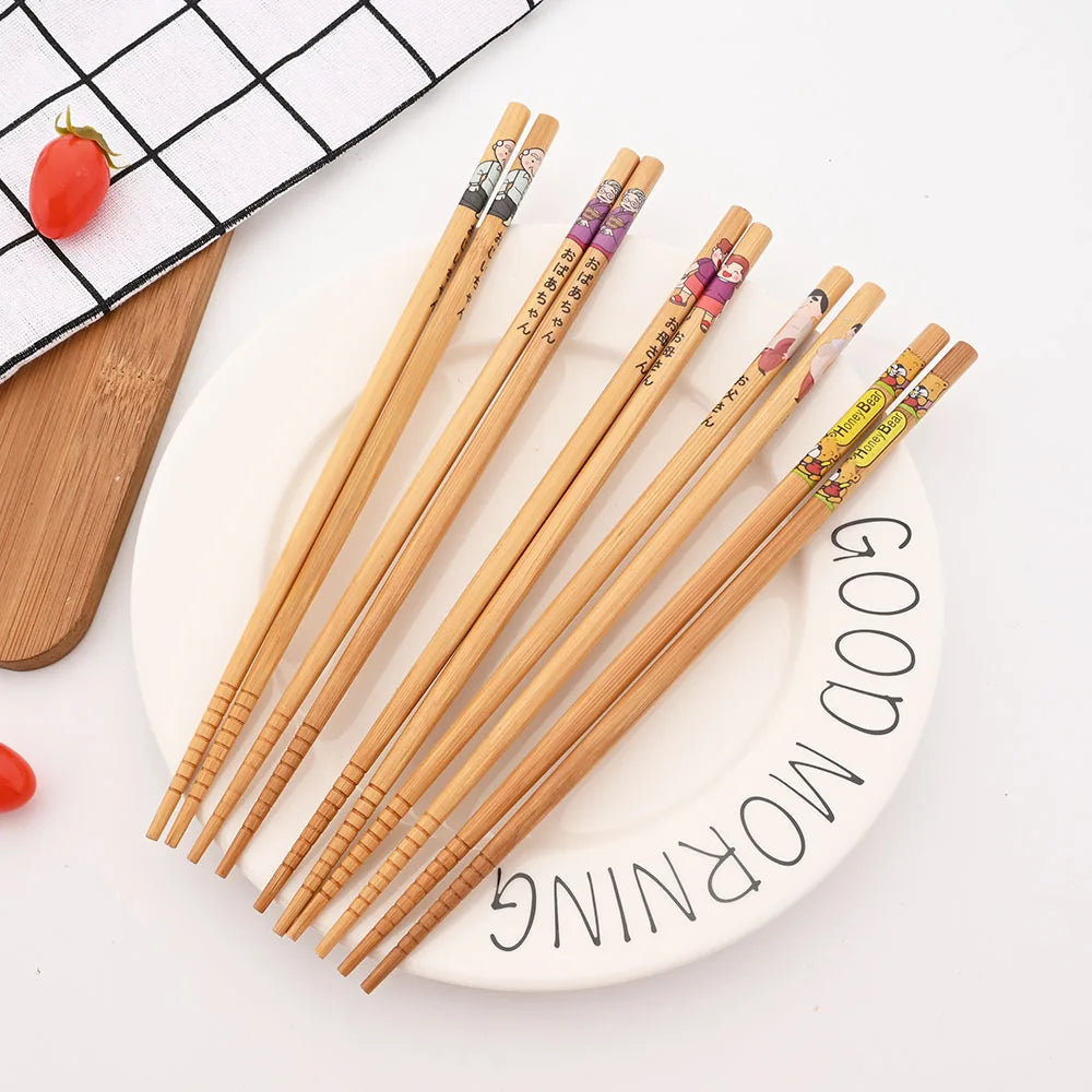 Baguettes Bois Bambou Japonaises Multicolores Lot 5 Paires — Fabrication Artisanale – | Studio Nichijo Paris