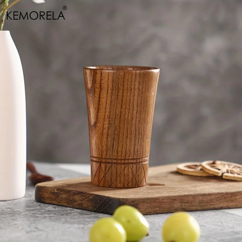 Tasse en Bois Naturel Sculptée à la Main — Style Japonais Wabi-Sabi, 250 ml – | Studio Nichijo Paris