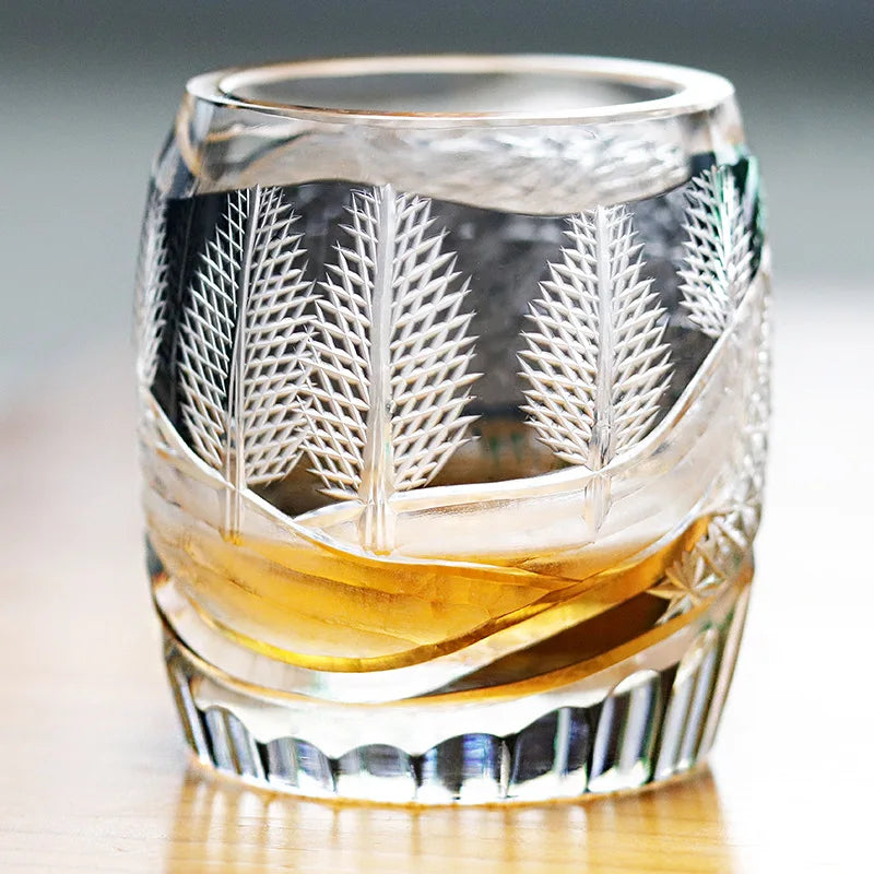 Verre Cristal Whisky Edo Quatre Saisons Nitro — Fabrication Artisanale – | Studio Nichijo Paris