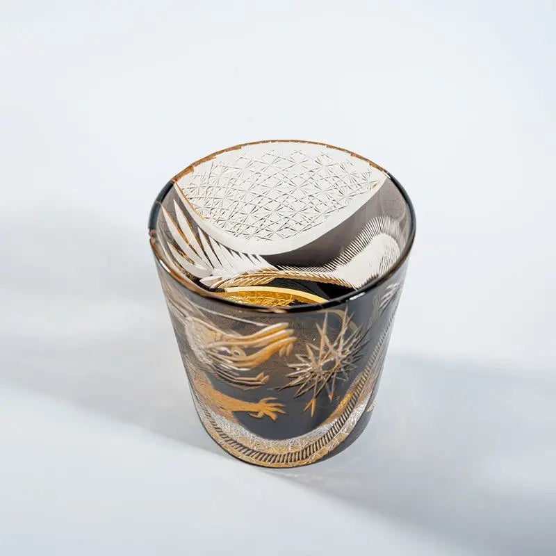Verre Whisky Cristal Sans Plomb Taille Edo Dragon Noir, Fabrication Artisanale – | Studio Nichijo Paris