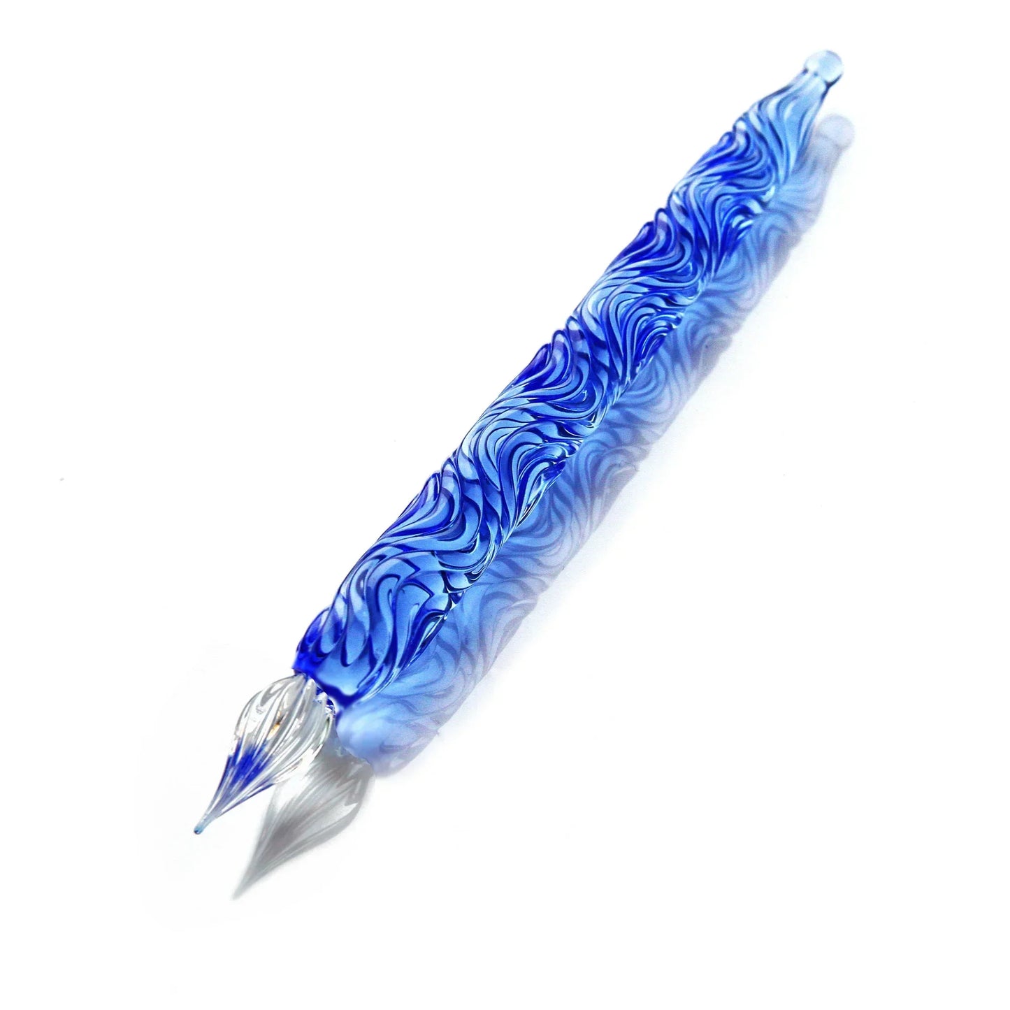 Stylo Verre Cristal Japonais Fait Main — Fabrication Artisanale – Bleu | Studio Nichijo Paris