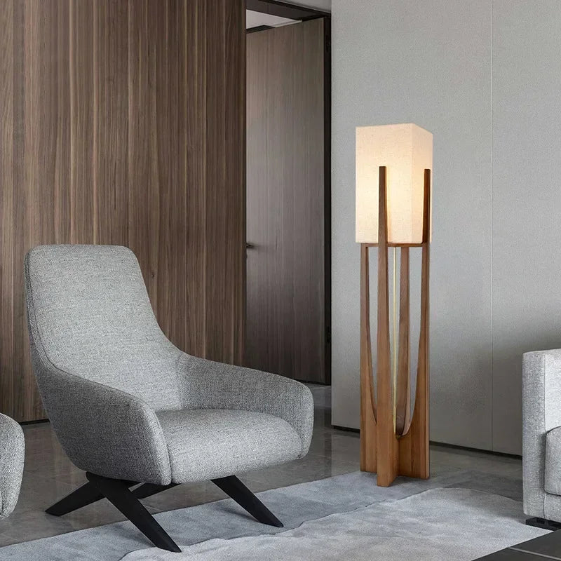 Lampadaire Japonais en Bambou et Bois – Lampe sur Pied Style Wabi-Sabi – | Studio Nichijo Paris