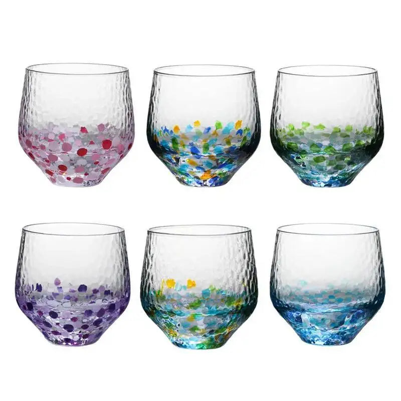 Verre Whisky Cristal Ciel Étoilé Coloré Japonais 240ml — Fabrication Artisanale – | Studio Nichijo Paris