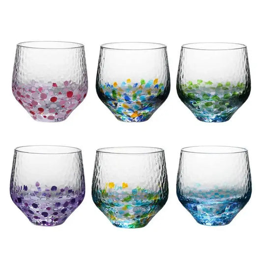Verre Whisky Cristal Ciel Étoilé Coloré Japonais 240ml — Fabrication Artisanale – | Studio Nichijo Paris