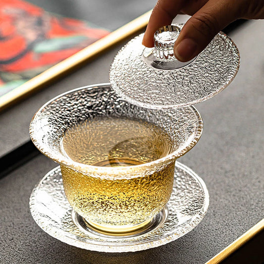 Bol Gaiwan Verre Résistant Chaleur Cérémonie Thé 200ml — Fabrication Artisanale – | Studio Nichijo Paris