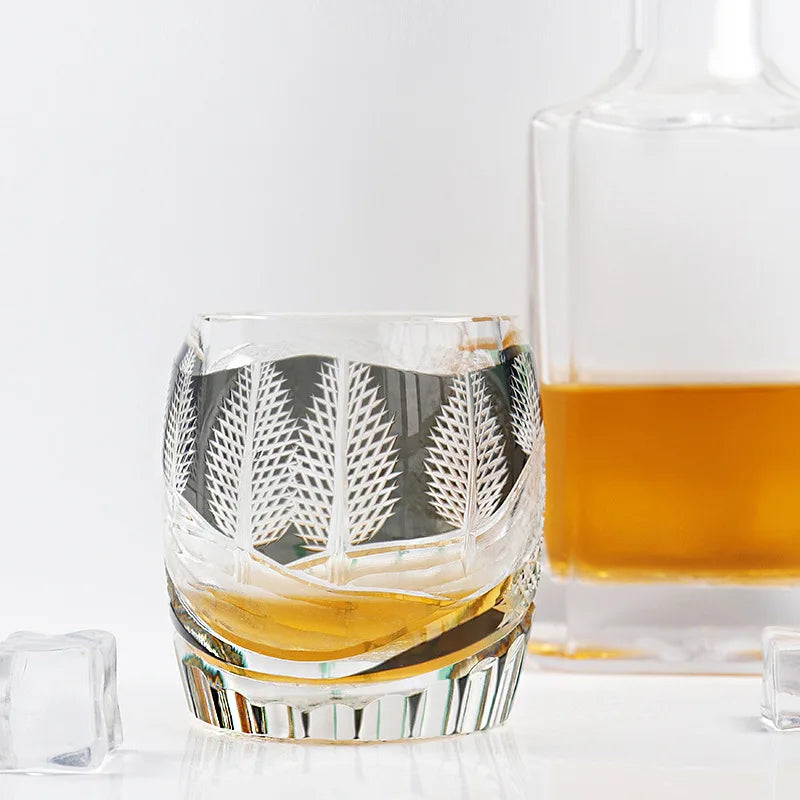 Verre Cristal Whisky Edo Quatre Saisons Nitro — Fabrication Artisanale – | Studio Nichijo Paris