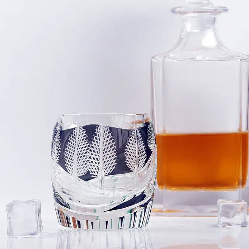 Verre Cristal Whisky Edo Quatre Saisons Nitro — Fabrication Artisanale – | Studio Nichijo Paris