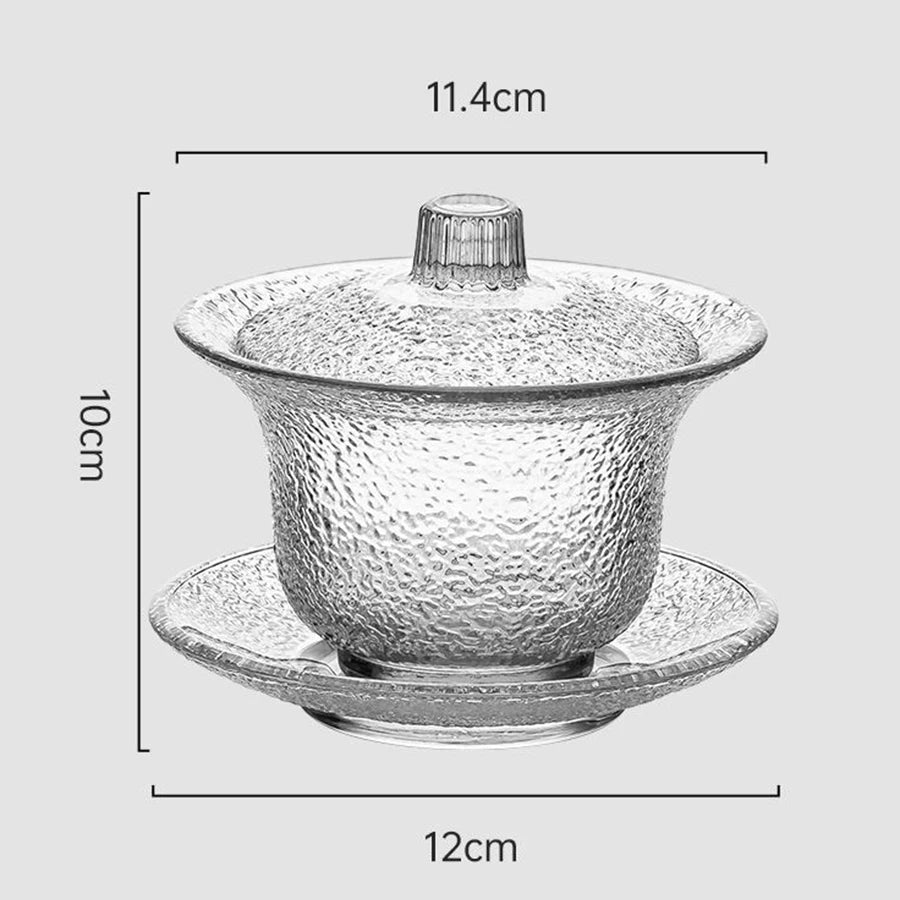 Bol Gaiwan Verre Résistant Chaleur Cérémonie Thé 200ml — Fabrication Artisanale – | Studio Nichijo Paris