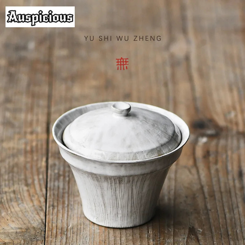 Service à Thé Gaiwan Porcelaine Blanc Yin 3 Pièces, Fabrication Artisanale – | Studio Nichijo Paris