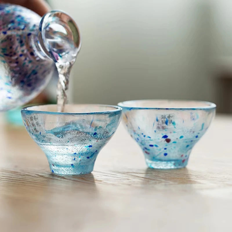 Tasse Thé Verre Cristal 55ml Cérémonie Kung Fu Saké 65 ml — Fabrication Artisanale – | Studio Nichijo Paris