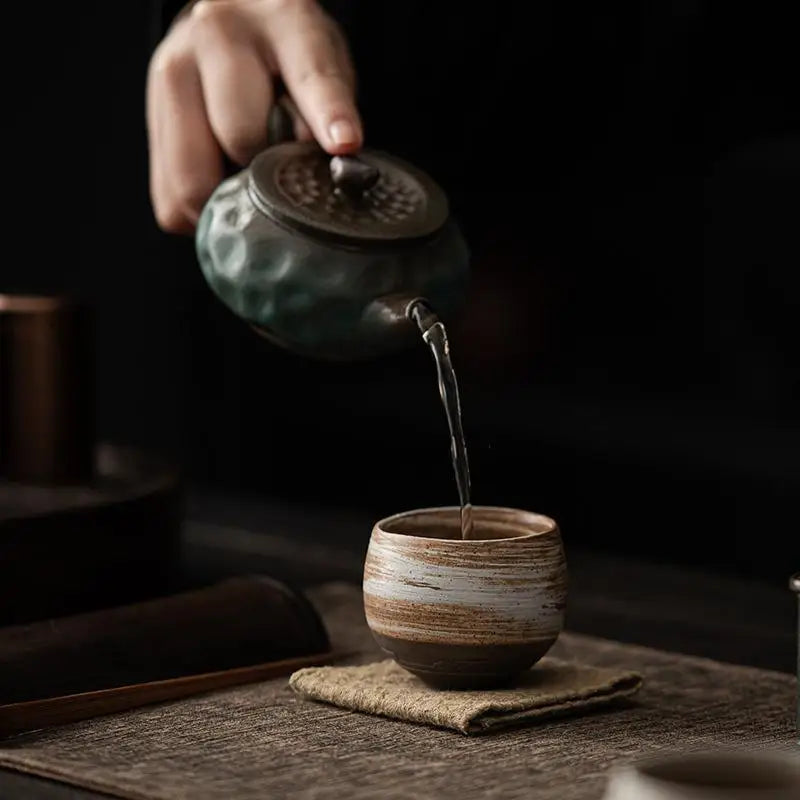 Tasse à Thé 80 ml en Grès Japonais, Fabrication Artisanale — Service Kung Fu – | Studio Nichijo Paris