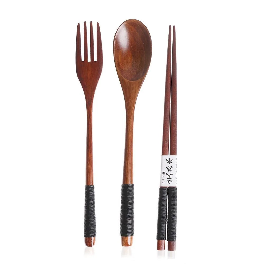 Couverts Voyage Bois Naturel Japonais Baguettes Cuillère Fourchette — Fabrication Artisanale – Shizuku | Studio Nichijo Paris