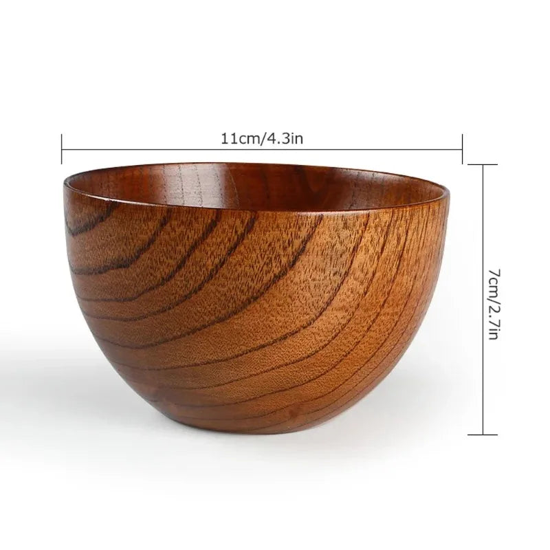 Bol Bois Naturel Fait Main Salade Soupe Riz — Fabrication Artisanale – | Studio Nichijo Paris