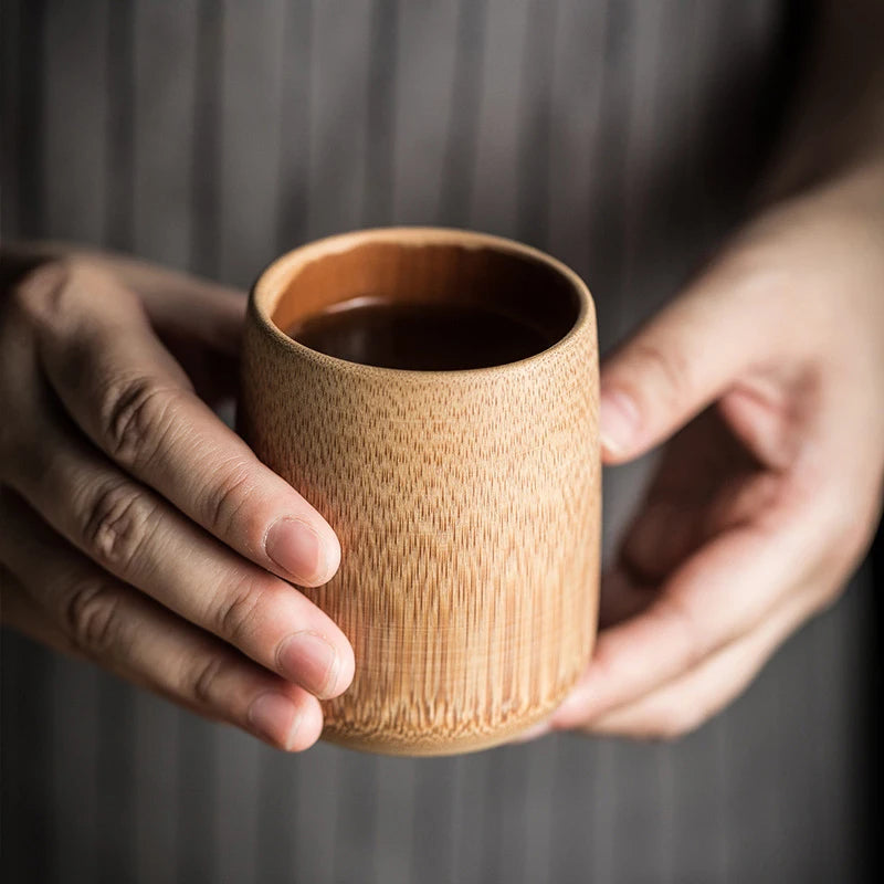 Tasse en Bambou Naturel Sculpté – Fabrication Artisanale – | Studio Nichijo Paris