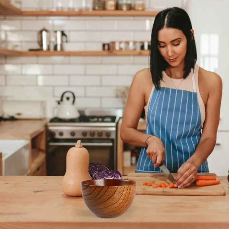 Bol Bois Naturel Fait Main Salade Soupe Riz — Fabrication Artisanale – | Studio Nichijo Paris
