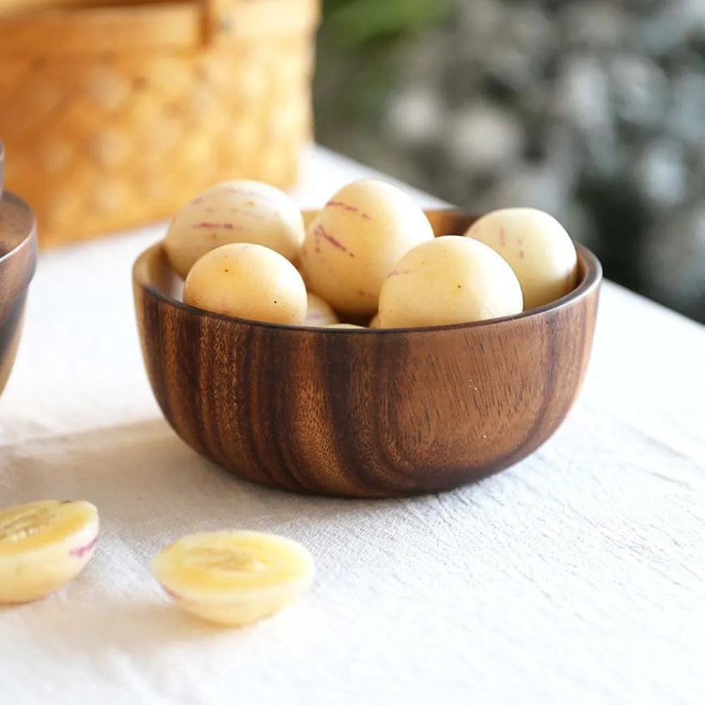 Bol en Bois d’Acacia – Salade, Soupe & Ramen – Fabrication Artisanale – | Studio Nichijo Paris