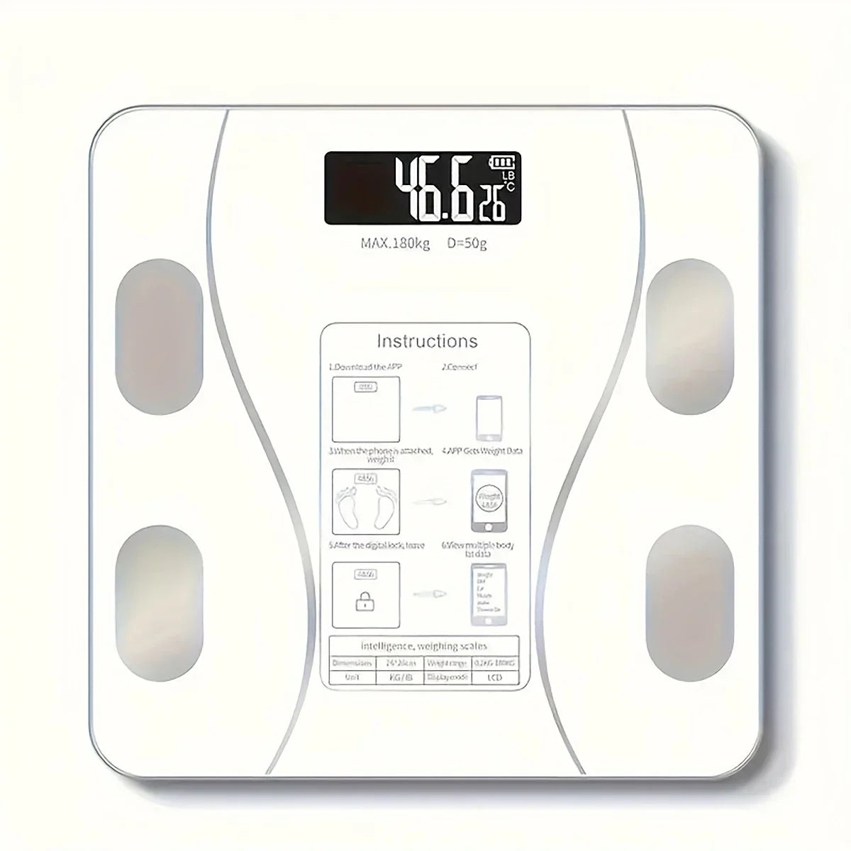 Balance Salle de Bain Numérique Intelligente - Sans Fil – Blanc | Studio Nichijo Paris
