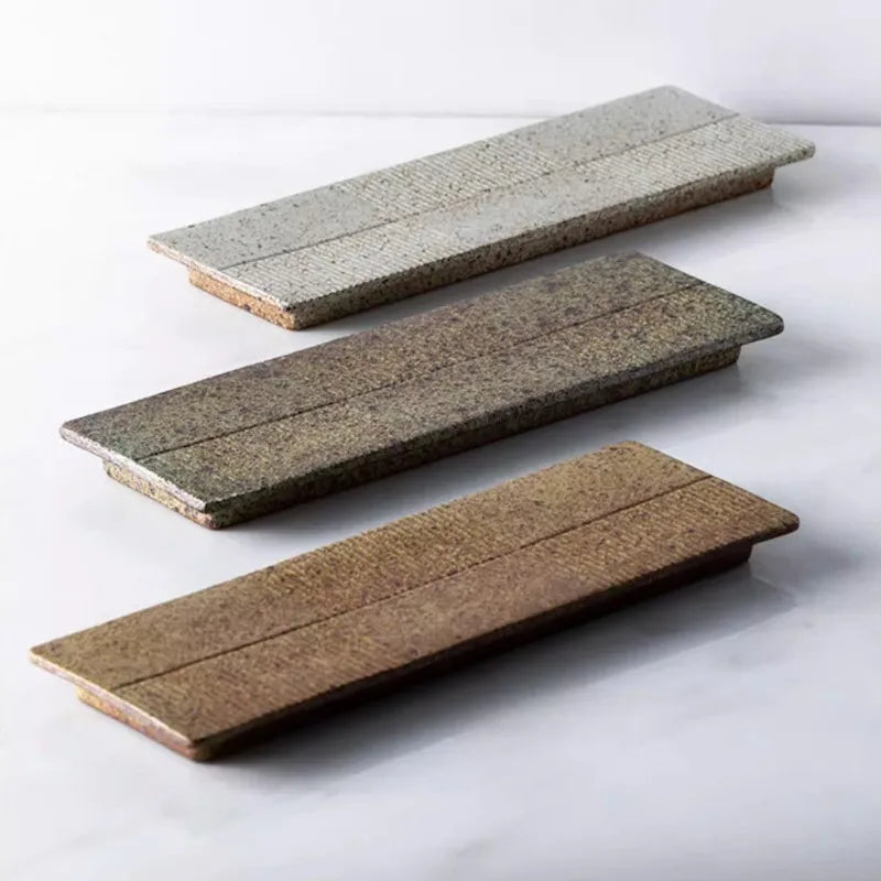 Ensemble Assiettes Sushi Céramique Japonaise Plat Service — Fabrication Artisanale – | Studio Nichijo Paris