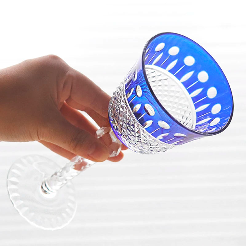 Verre à whisky et gobelet à vin en cristal taillé à la main, style japonais, en verre Edo Kiriko bleu - 5 modèles disponibles – | Studio Nichijo Paris