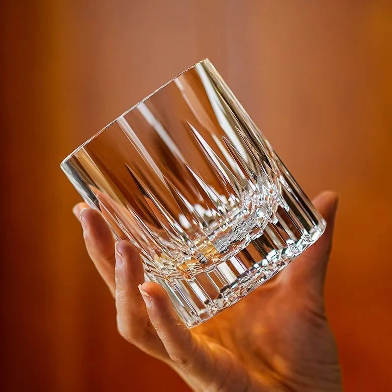 Verre Cristal K9 Edo Kiriko Gravé Luxe Coffret Mariage 260 ml — Fabrication Artisanale – Clear Glacier Cup | Studio Nichijo Paris