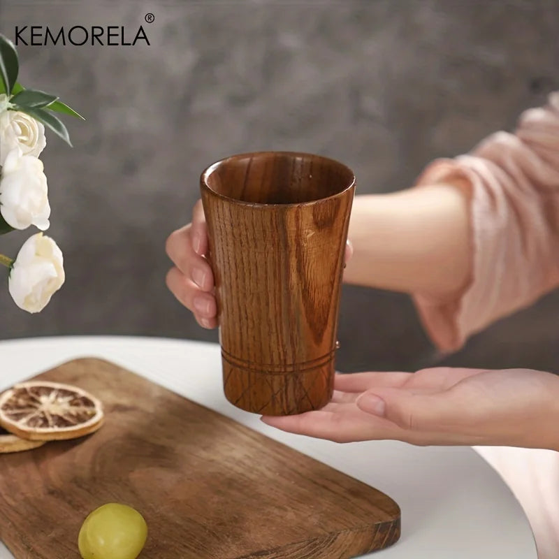 Tasse en Bois Naturel Sculptée à la Main — Style Japonais Wabi-Sabi, 250 ml – | Studio Nichijo Paris