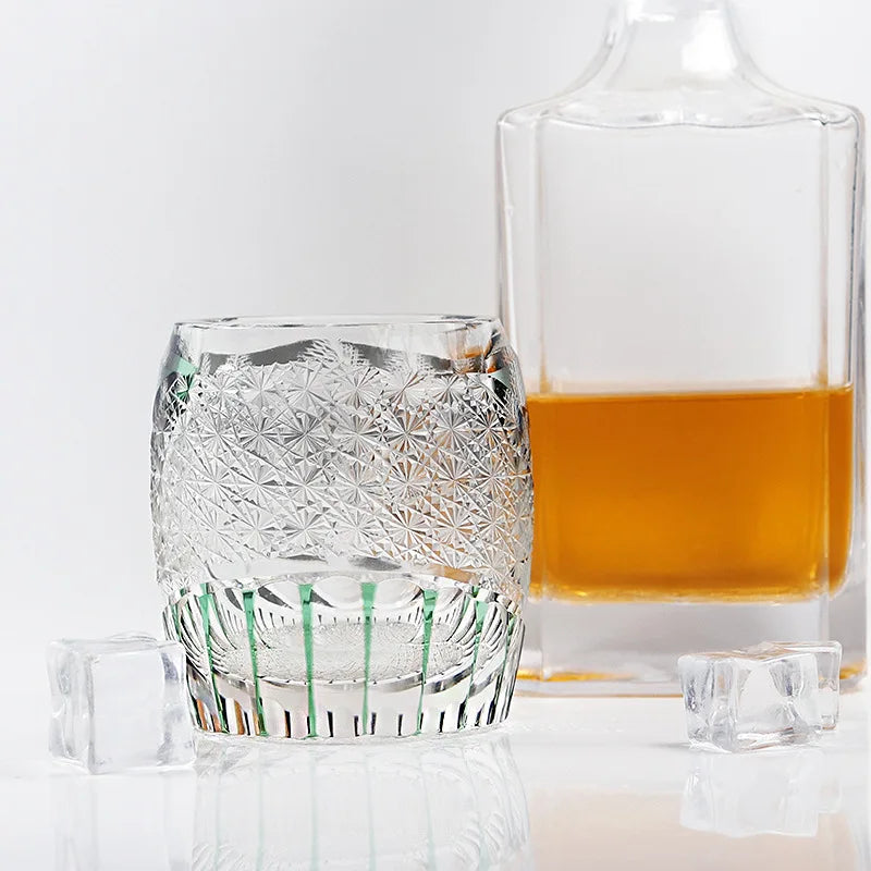 Verre Cristal Whisky Edo Quatre Saisons Nitro — Fabrication Artisanale – | Studio Nichijo Paris