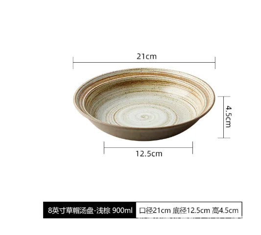 Assiette Céramique Japonaise Rétro — Fabrication Artisanale – | Studio Nichijo Paris