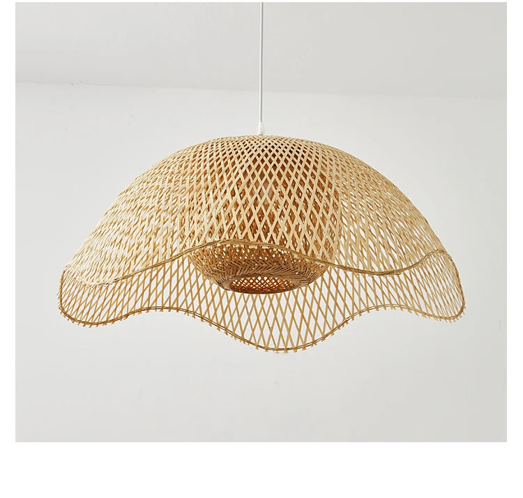 Lustre suspendu en bambou et bois, style chinois, japonais, asiatique, pour cuisine, hôtel, restaurant, salle à manger, salon, fabrication artisanale, nouveauté 2022 – | Studio Nichijo Paris