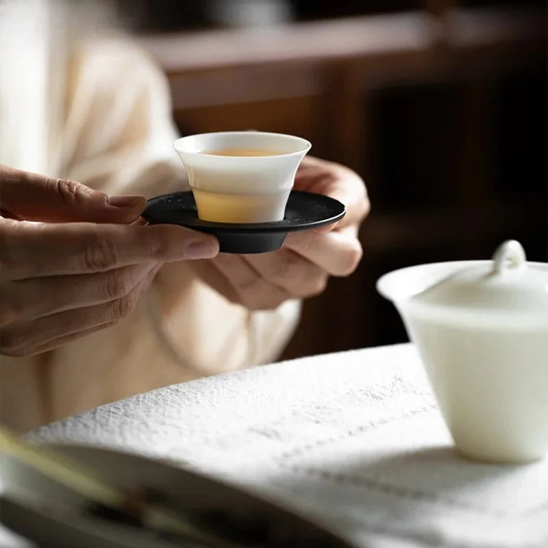 Sous-verres artisanaux en bois d'ébène massif, dessous de plat japonais isolants pour tasses à café, soucoupes, sets de table, bases de tasses à thé, cérémonie du thé – | Studio Nichijo Paris