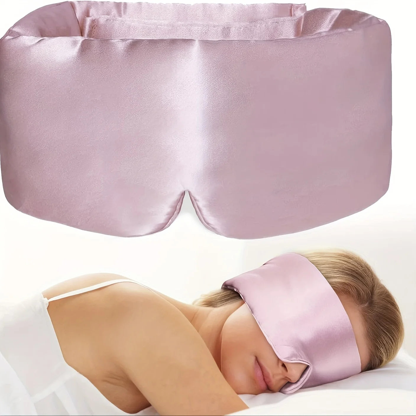 Masque Sommeil Soie Couverture Complète Anti-Lumière – Rose | Studio Nichijo Paris