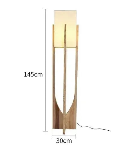 Lampadaire Japonais en Bambou et Bois – Lampe sur Pied Style Wabi-Sabi – Bois naturel 145 cm de hauteur | Studio Nichijo Paris