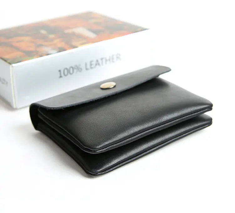 Portefeuille rétro fait à la main de style japonais pour hommes, cuir véritable, cuir de vachette, fermeture éclair courte, porte-monnaie, porte-cartes, petite poche à monnaie, sac d'argent – | Studio Nichijo Paris