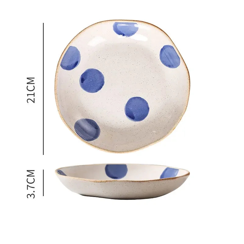 Assiette Céramique Peinte à la Main, Fabrication Artisanale – 01-8-inch | Studio Nichijo Paris