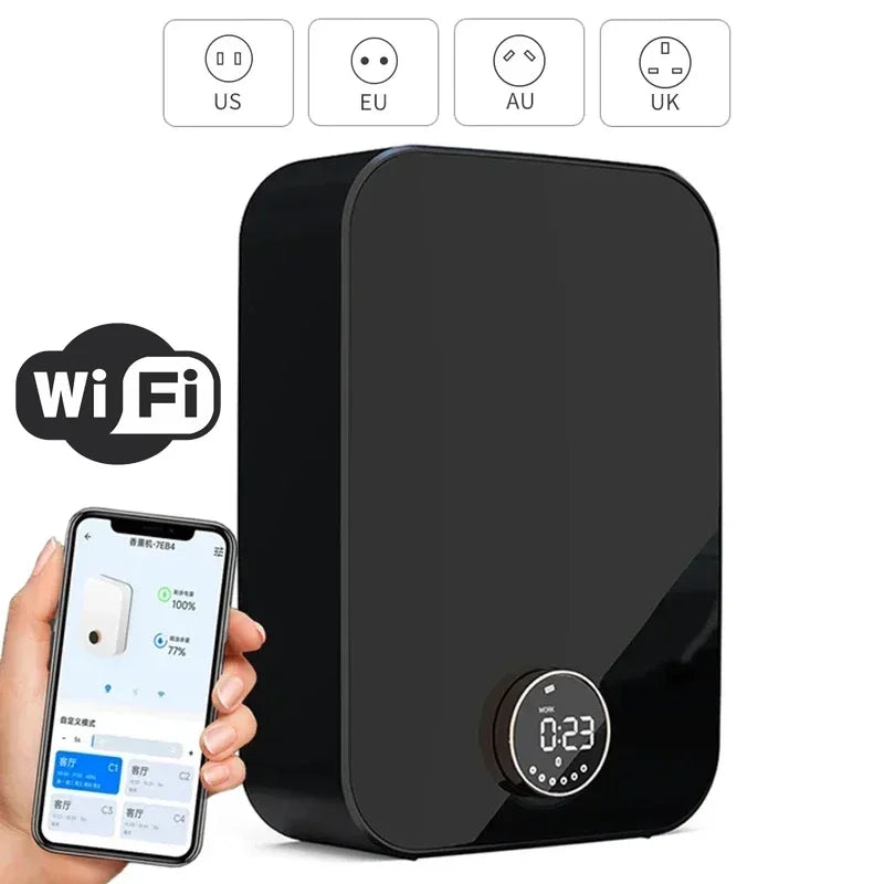 Diffuseur Arômes Mural Sans Eau 150ml - Kaori – WiFi - Noir | Studio Nichijo Paris
