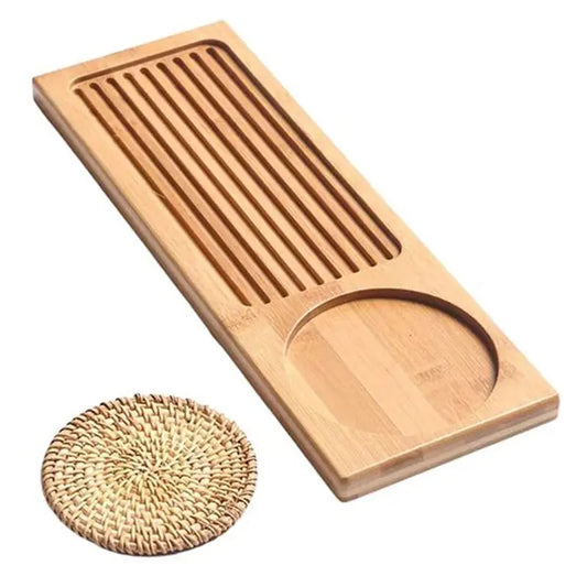 Plateau à thé en bambou fait main japonais, petit et simple, pour la préparation du thé à sec, pour usage domestique, ensemble de thé Gongfu – 39 15CM | Studio Nichijo Paris