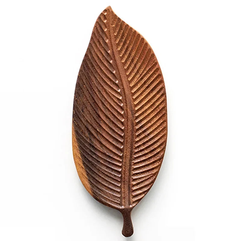 Plateau Feuille en Bois – Fruits, Collations & Desserts – Fabrication Artisanale – | Studio Nichijo Paris
