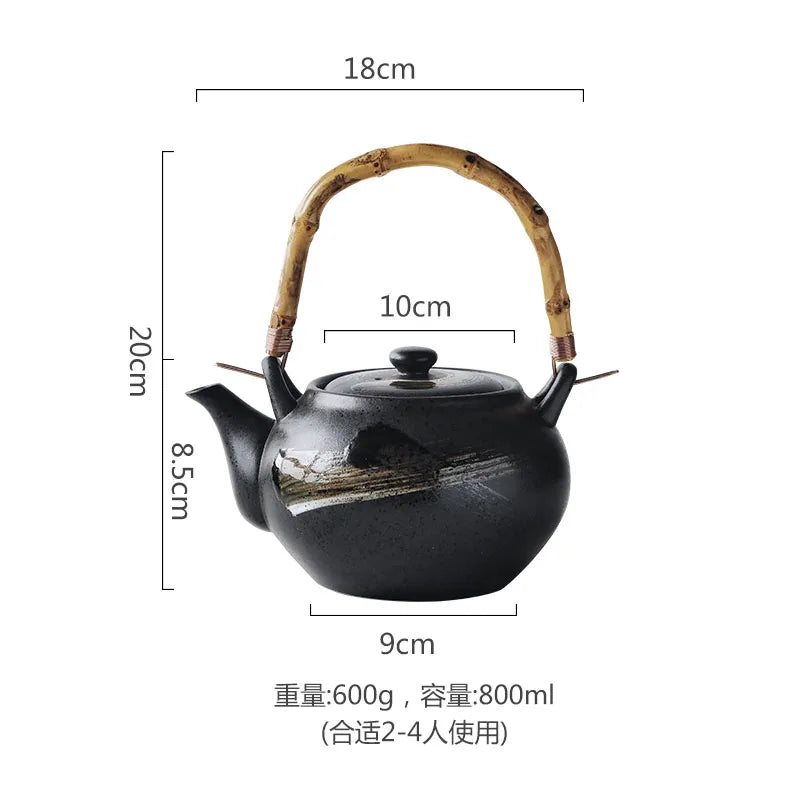 Théière Porcelaine Peinte à la Main Kung Fu — Fabrication Artisanale – 800ml | Studio Nichijo Paris