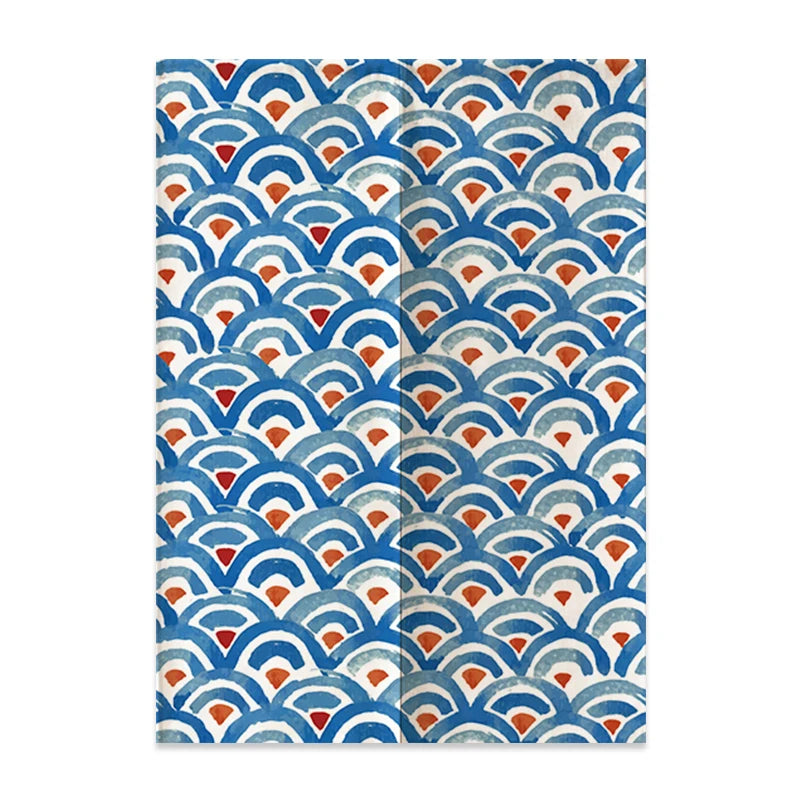 Rideau de Porte Japonais en Lin | Motif Mont Fuji & Vagues | Cloison Intérieure – | Studio Nichijo Paris