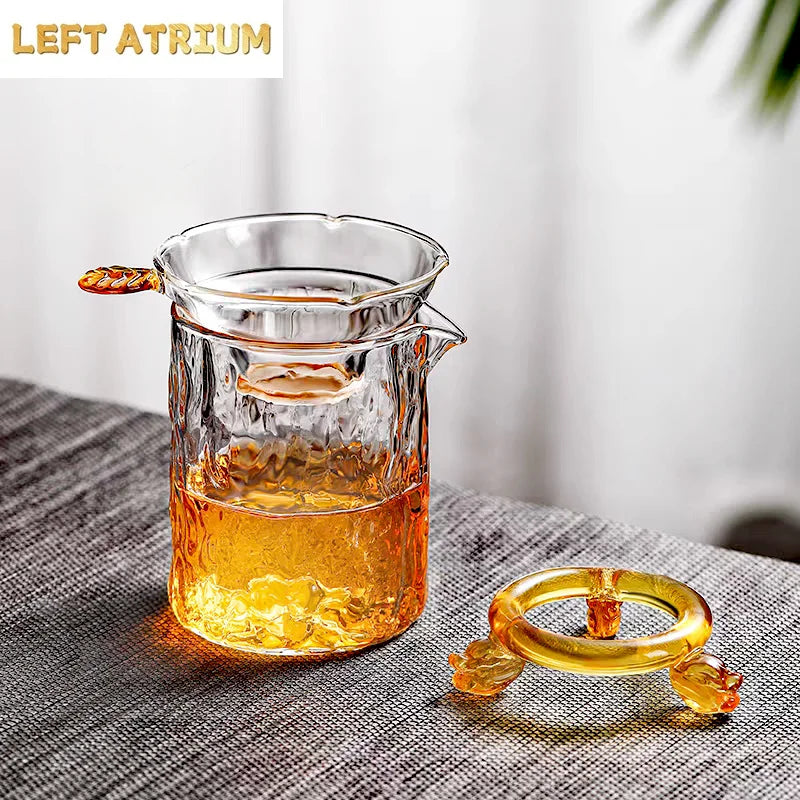 Pichet à Thé Verre Marteau Arbre 350 ml Cha Hai Séparateur — Fabrication Artisanale – | Studio Nichijo Paris