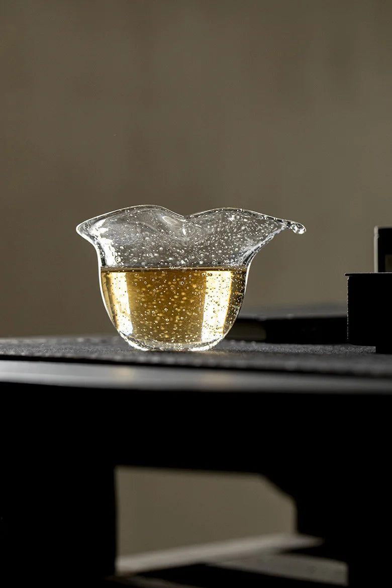 Tasse Thé Verre Cristal Fleur Japonais — Fabrication Artisanale – | Studio Nichijo Paris