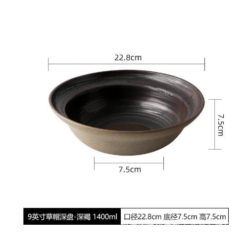 Assiette Céramique Japonaise Rétro — Fabrication Artisanale – | Studio Nichijo Paris