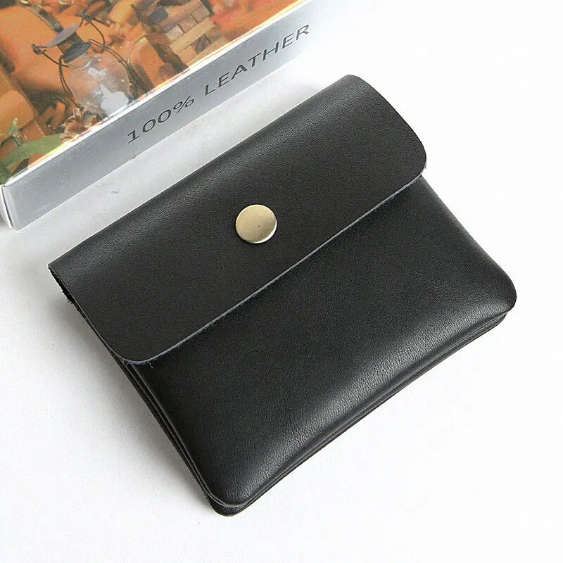 Portefeuille rétro fait à la main de style japonais pour hommes, cuir véritable, cuir de vachette, fermeture éclair courte, porte-monnaie, porte-cartes, petite poche à monnaie, sac d'argent – | Studio Nichijo Paris